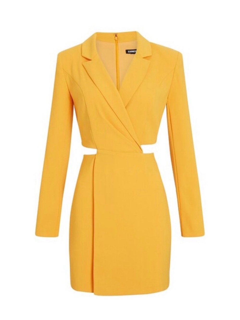 Express mustard Yellow Cutout Blazer Mini Dress